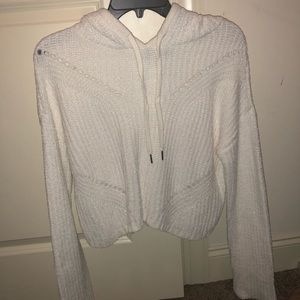 Chenille cropped hoodie